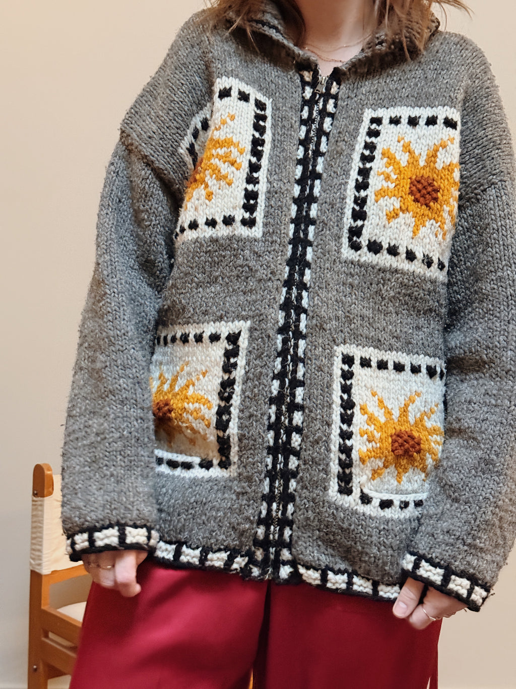Sunflower Wool Zip Cardigan