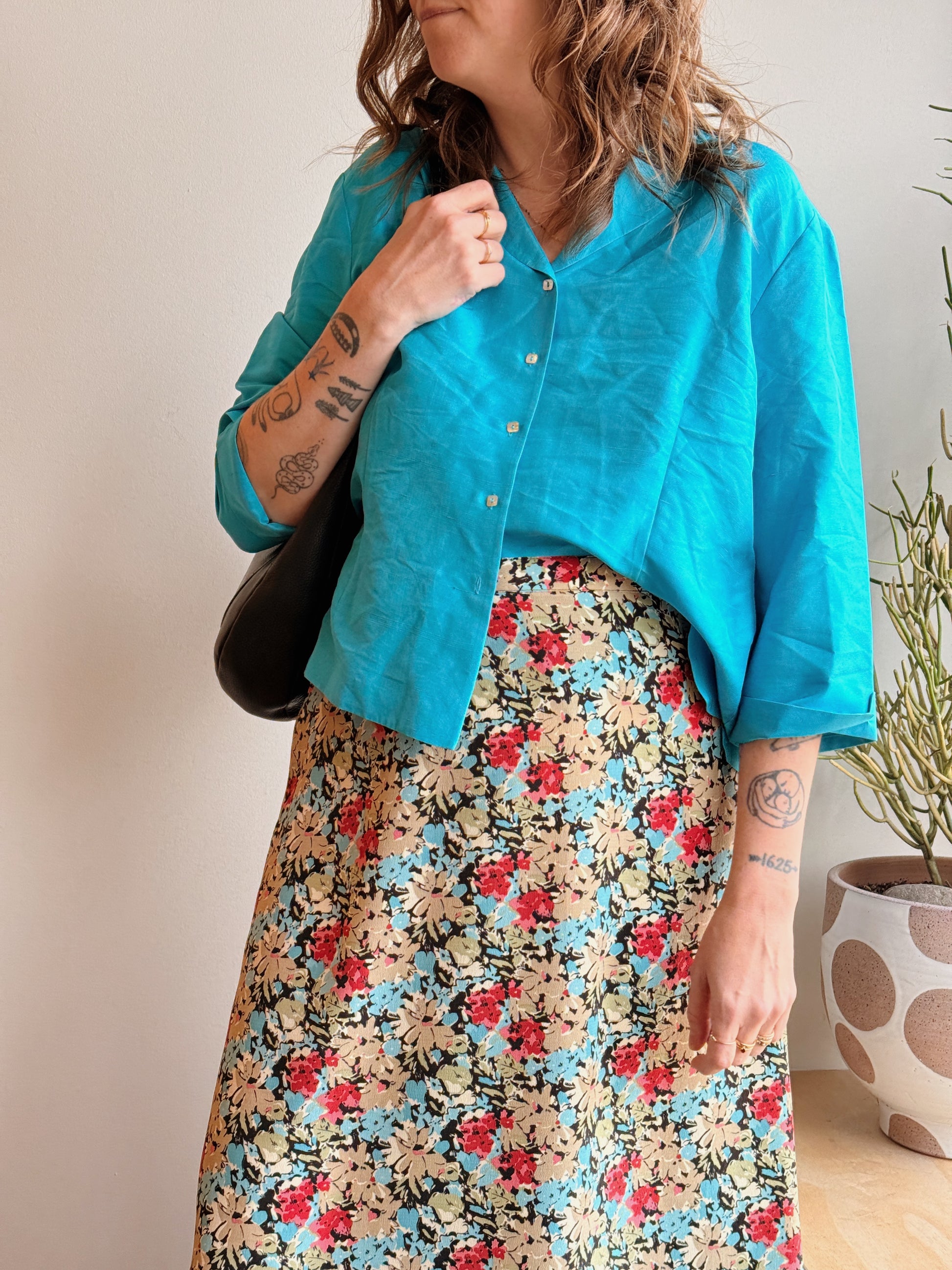 Silk 3/4 Sleeve Blouse