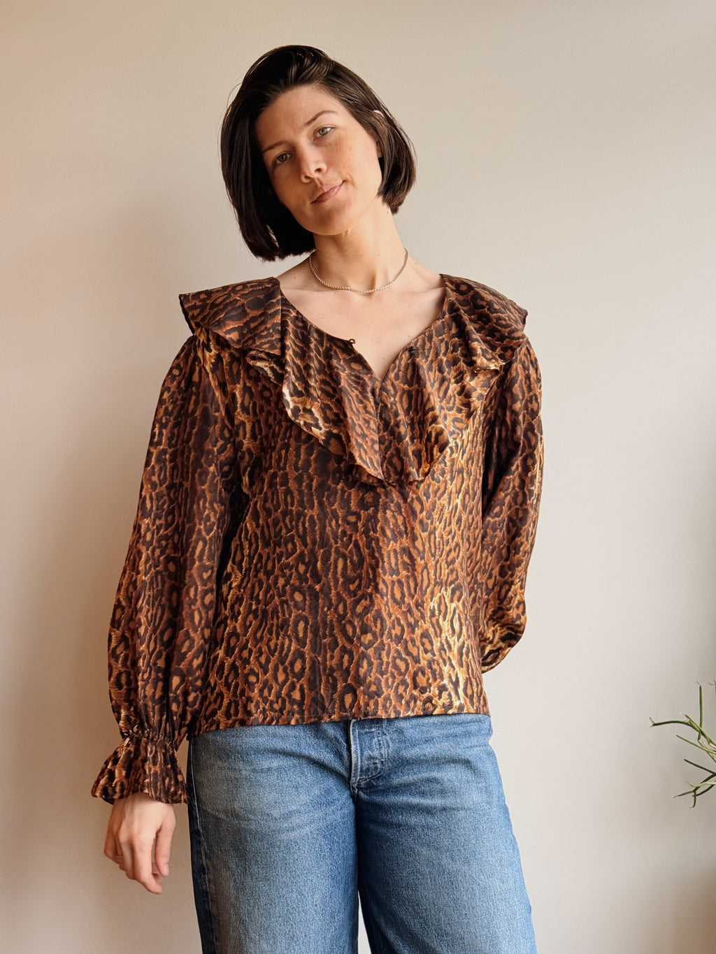 Express Silk Leopard Blouse