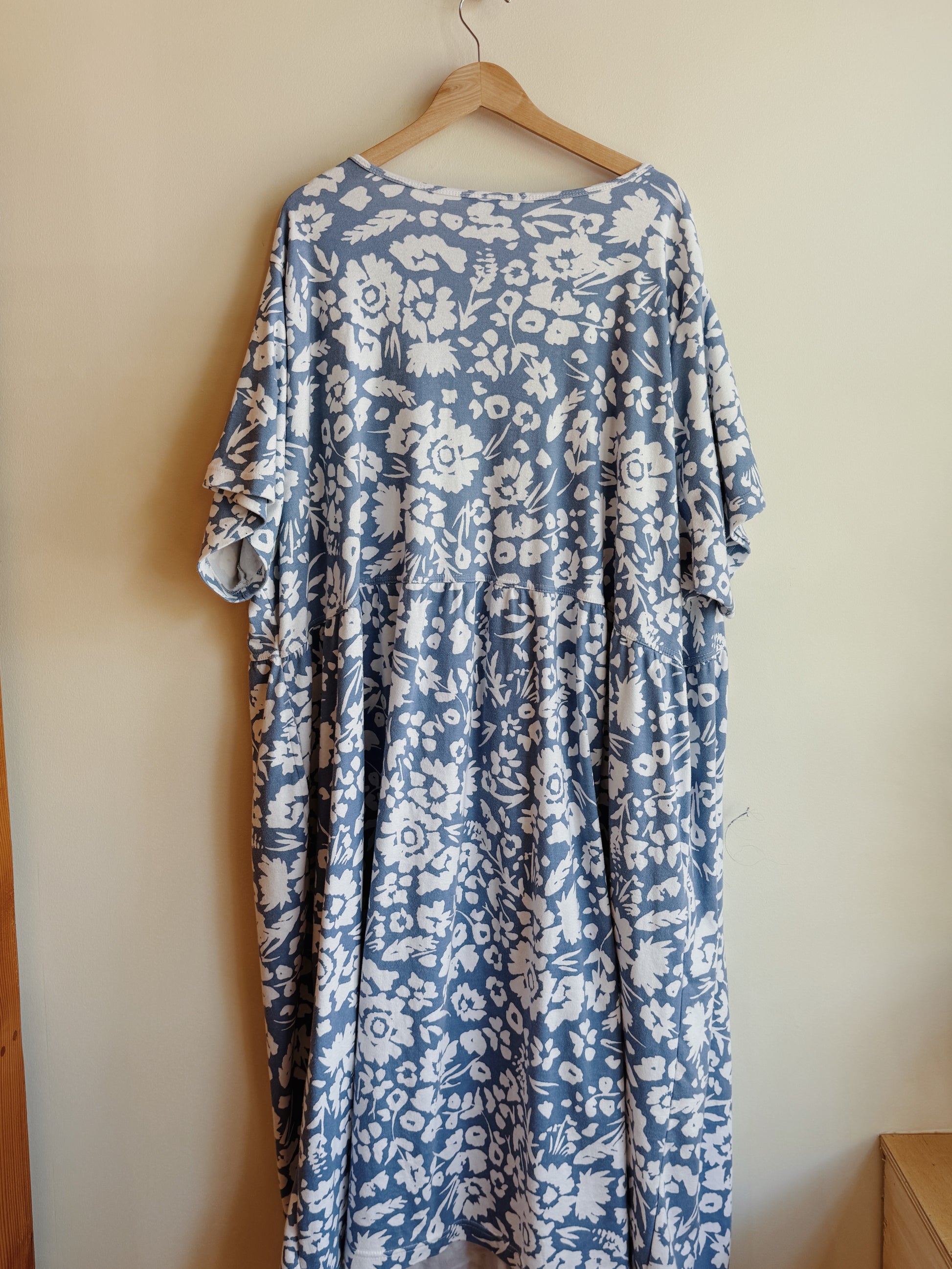Blue 4X Floral Dress