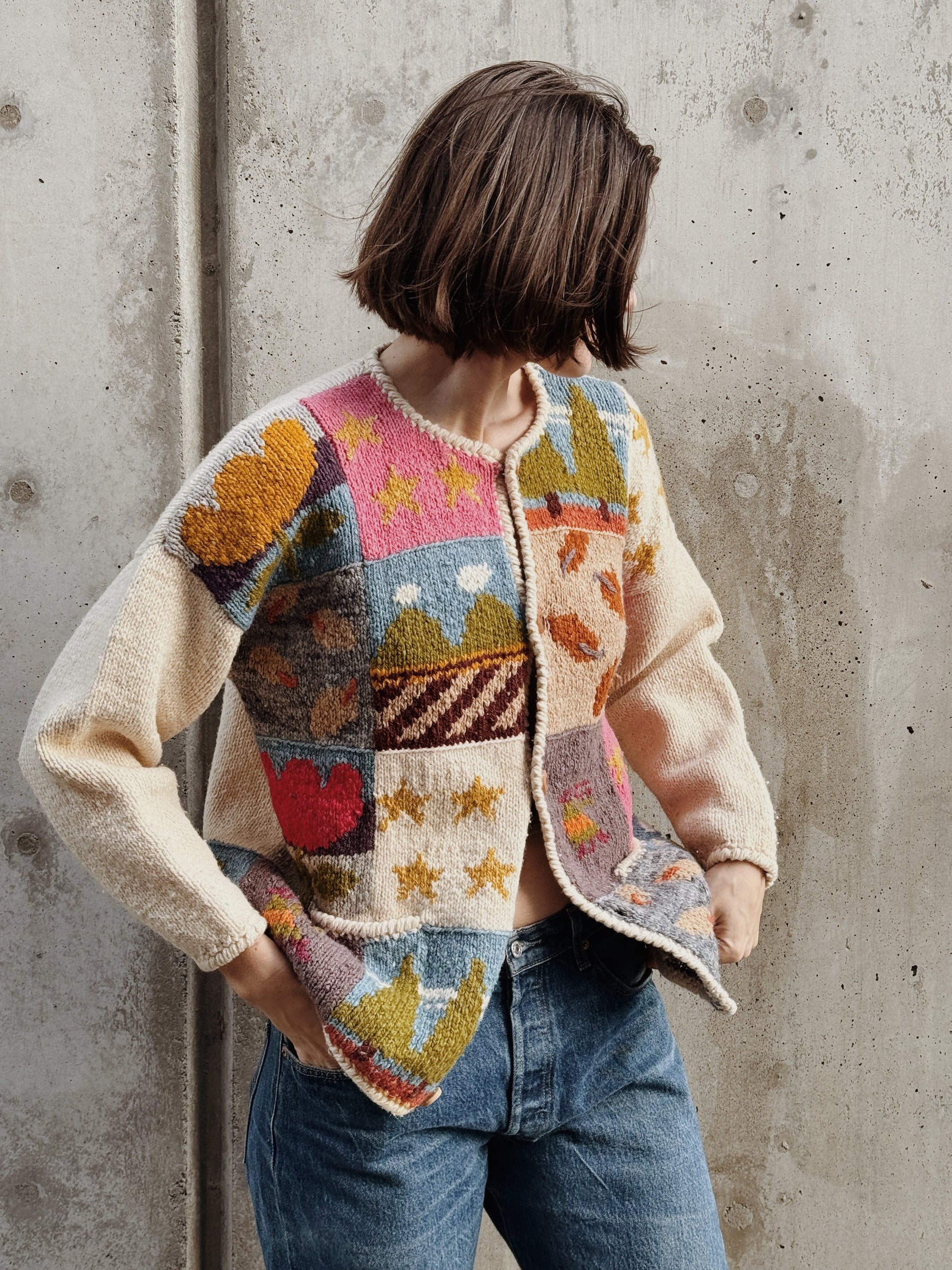 Knit Patchwork Cardi