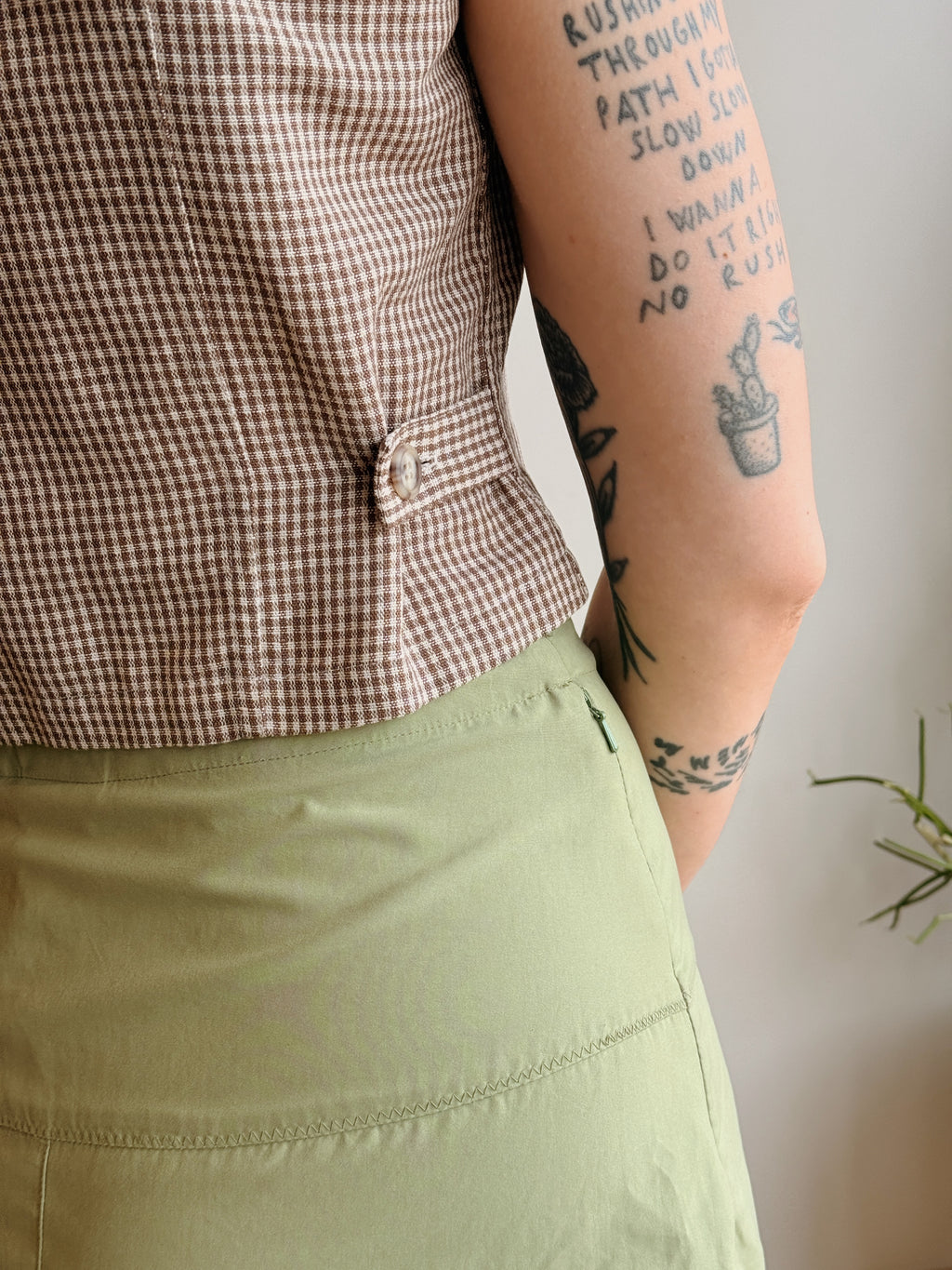 Linen + Cotton Gingham Vest