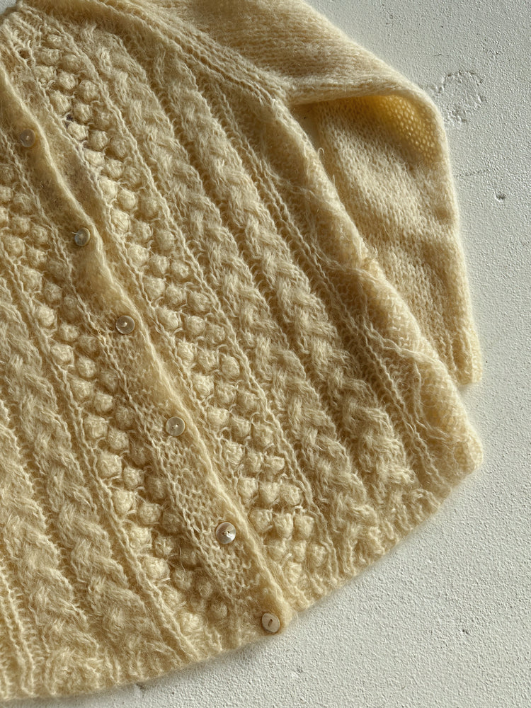 Italian 60's Wool Mohair Blend Knit Cardigan