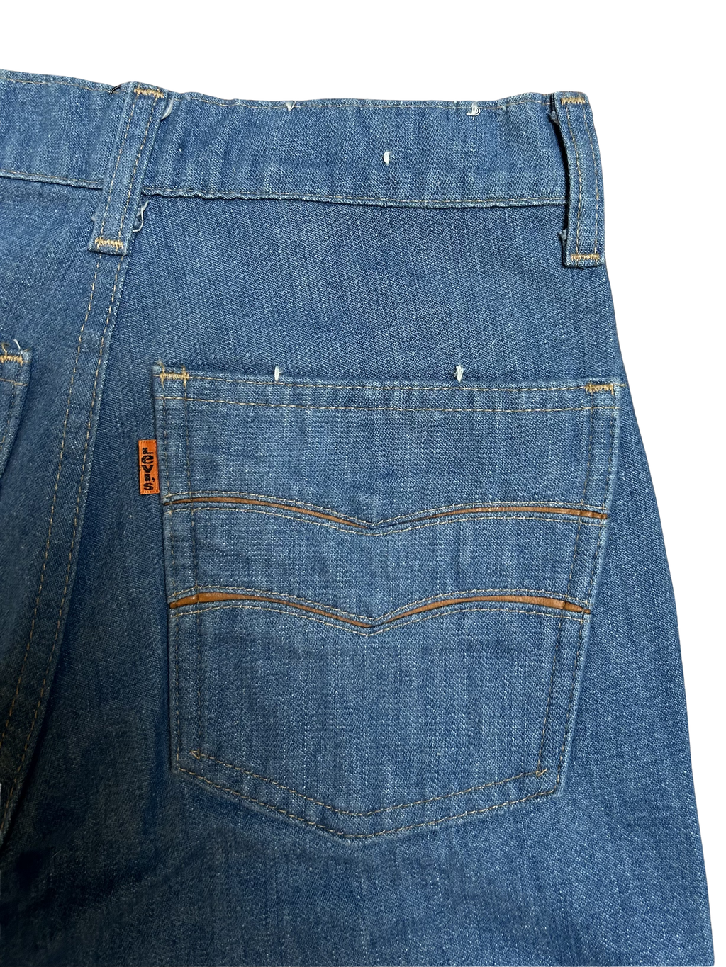 Levi's Orange tab leather trim