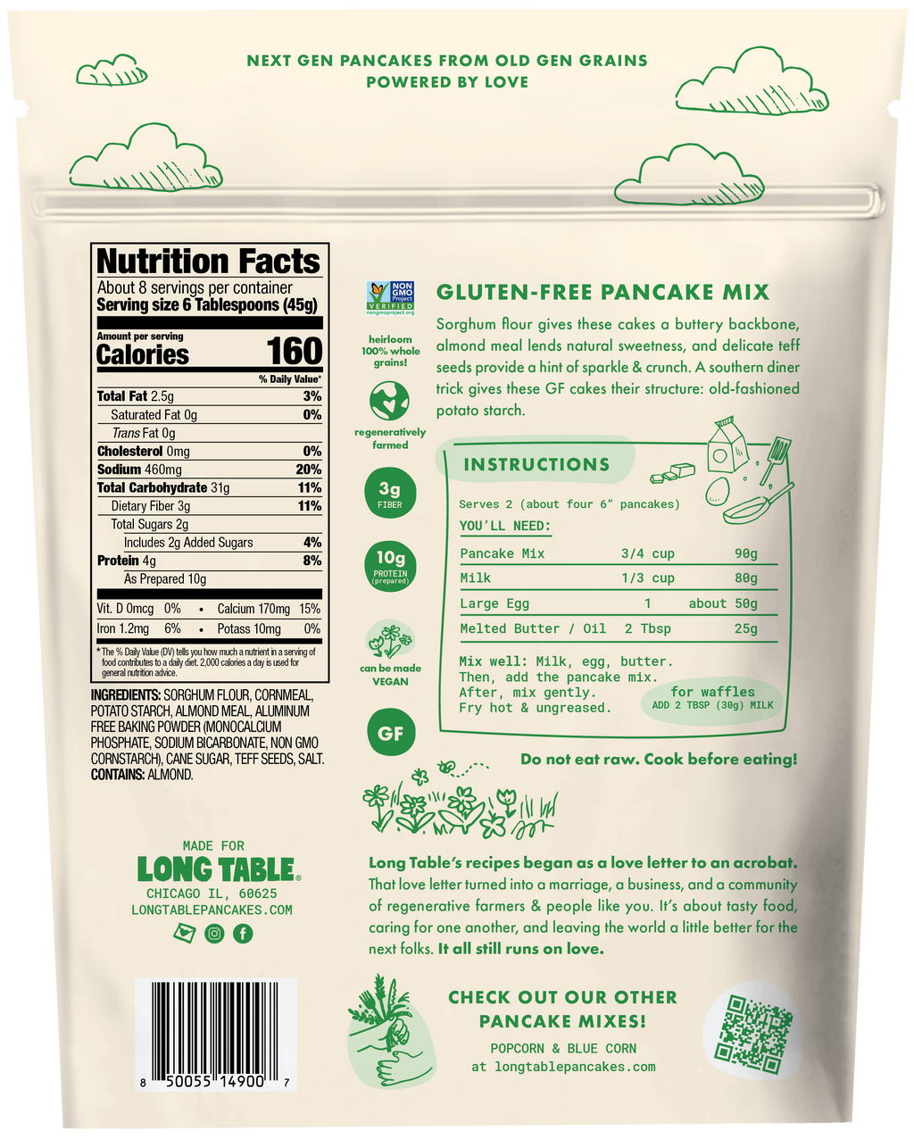 Gluten Free Heirloom Grain Pancake Mix