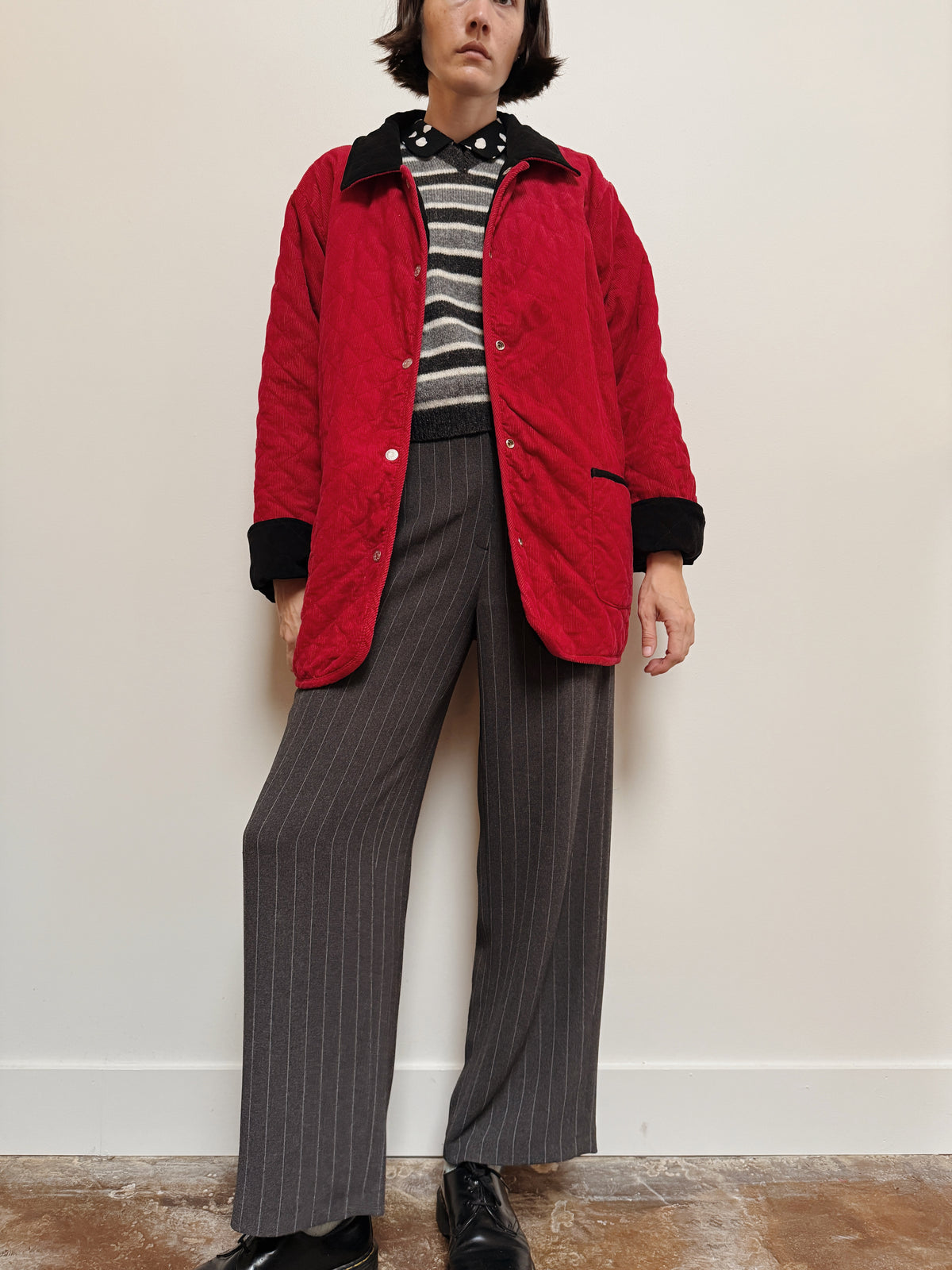 Red Cord Reversible Barn Coat