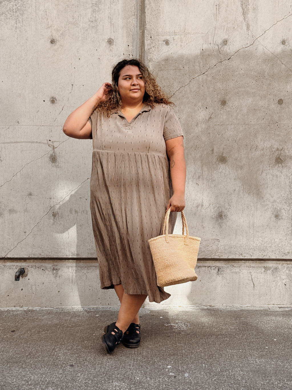Crinkle Babydoll Dress