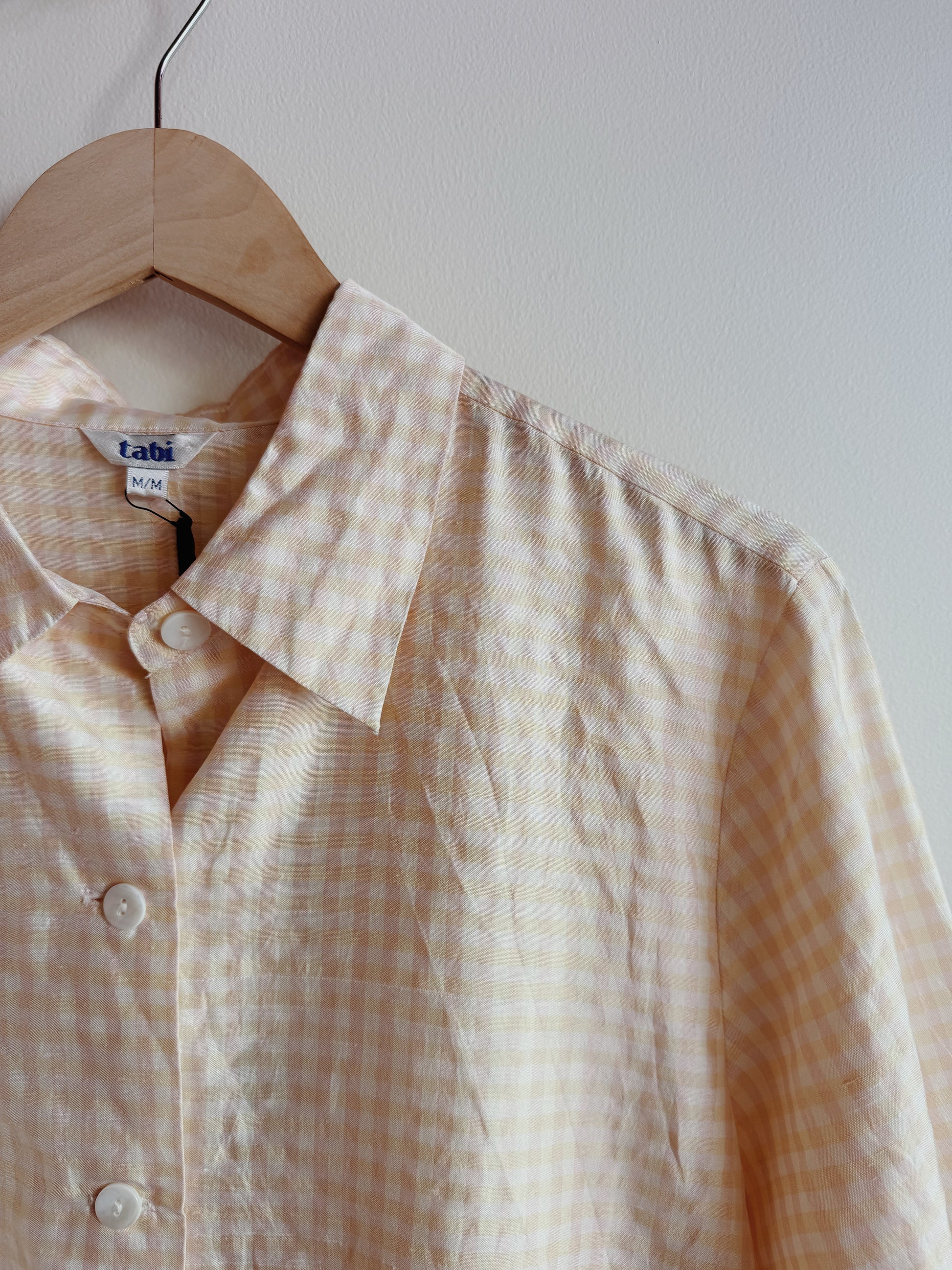 Tabi Silk Blend Gingham Blouse