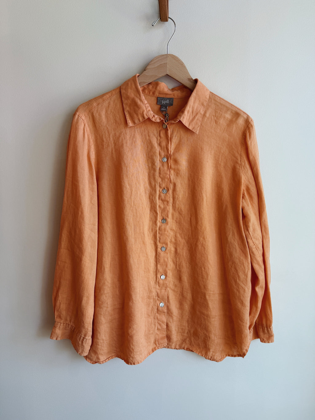 Sunrise Orange Linen Button Down