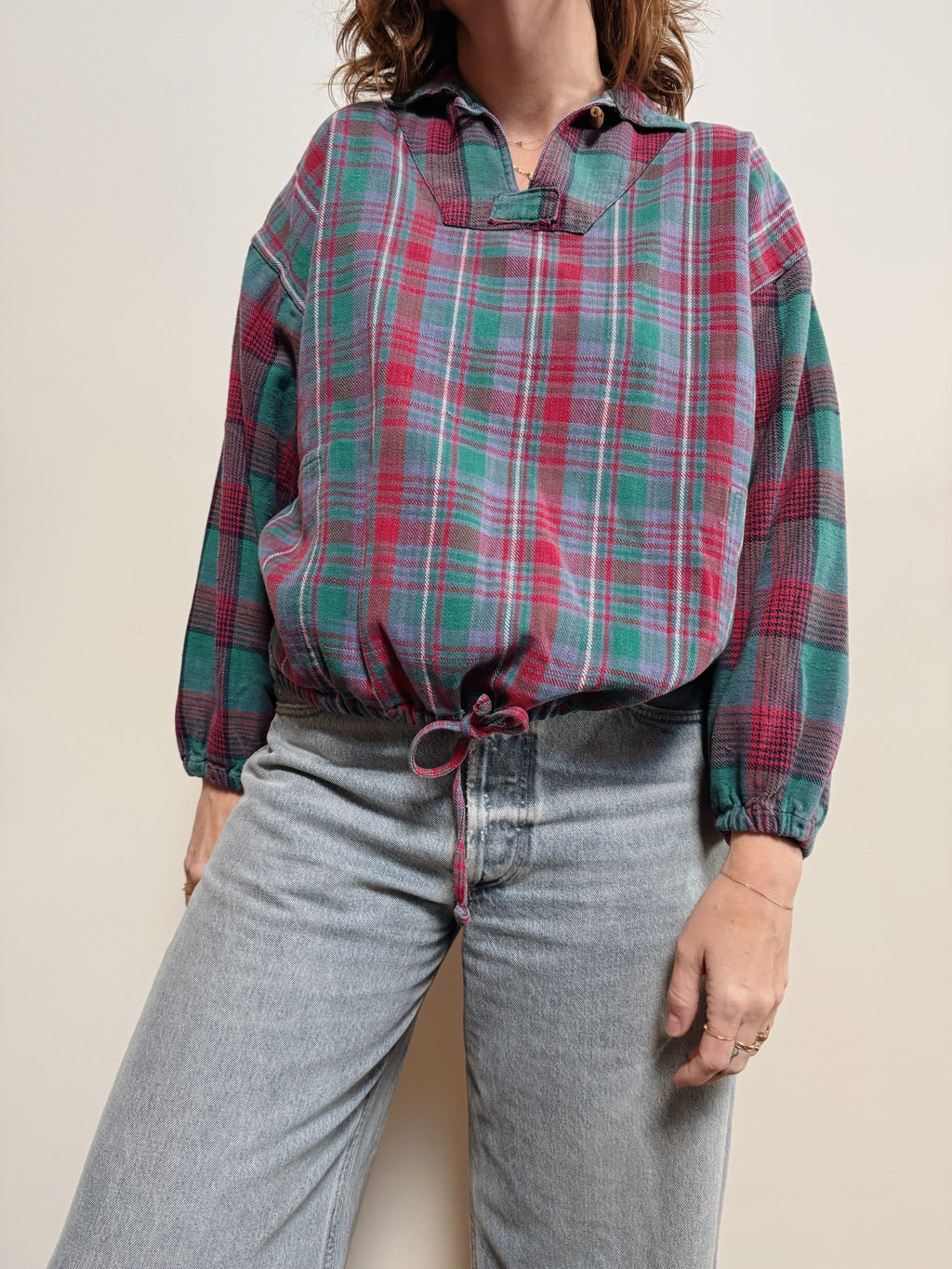 Cotton Plaid Pullover