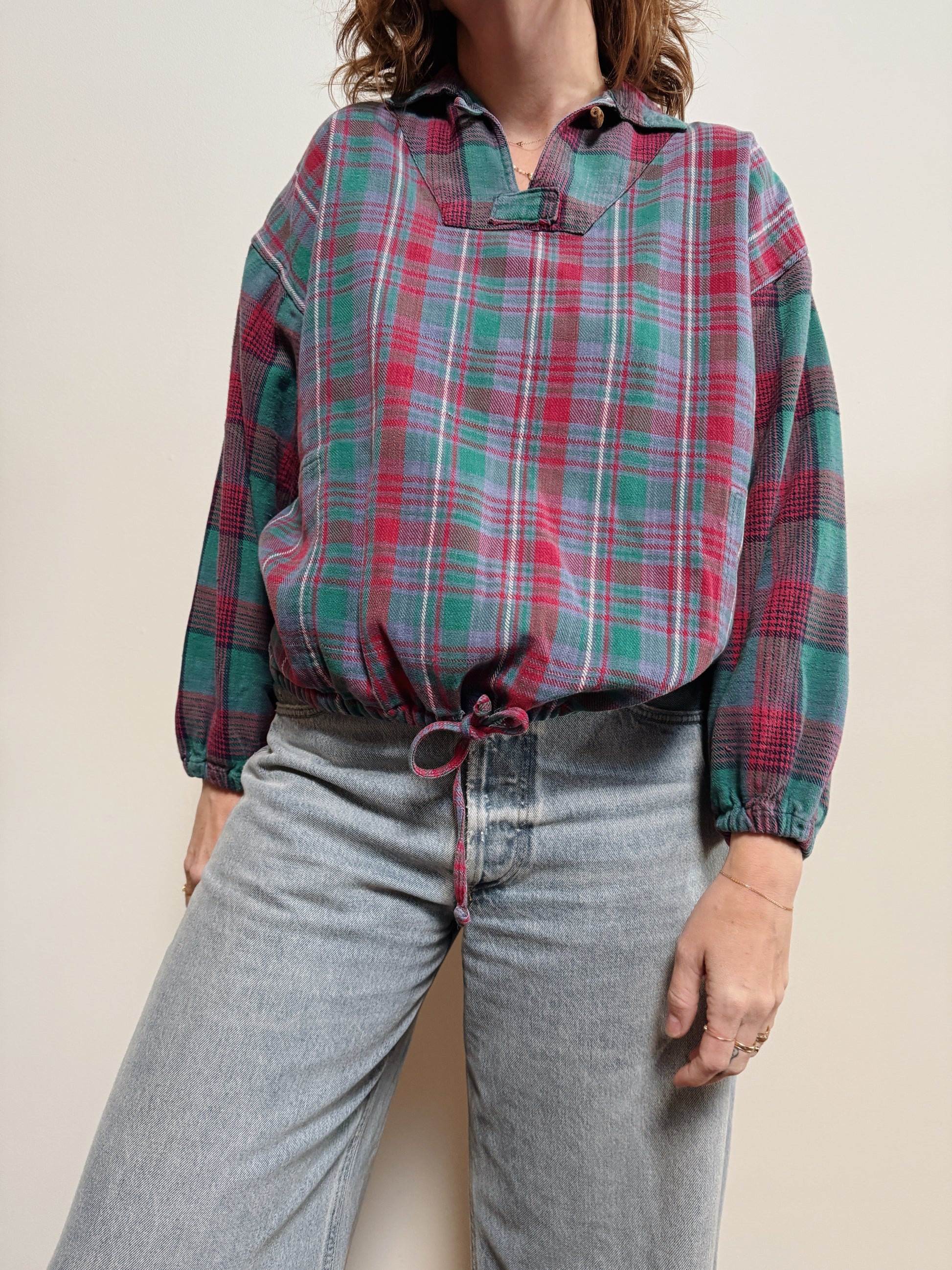 Cotton Plaid Pullover