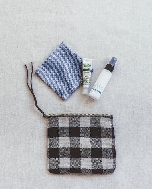 Linen Zip Pouch Small