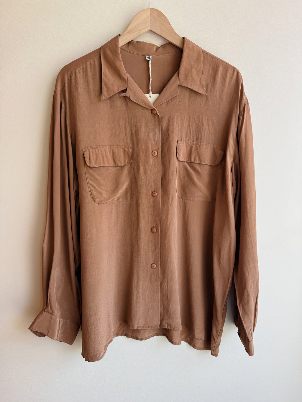 Paris - Brown Silk Long Sleeve Blouse