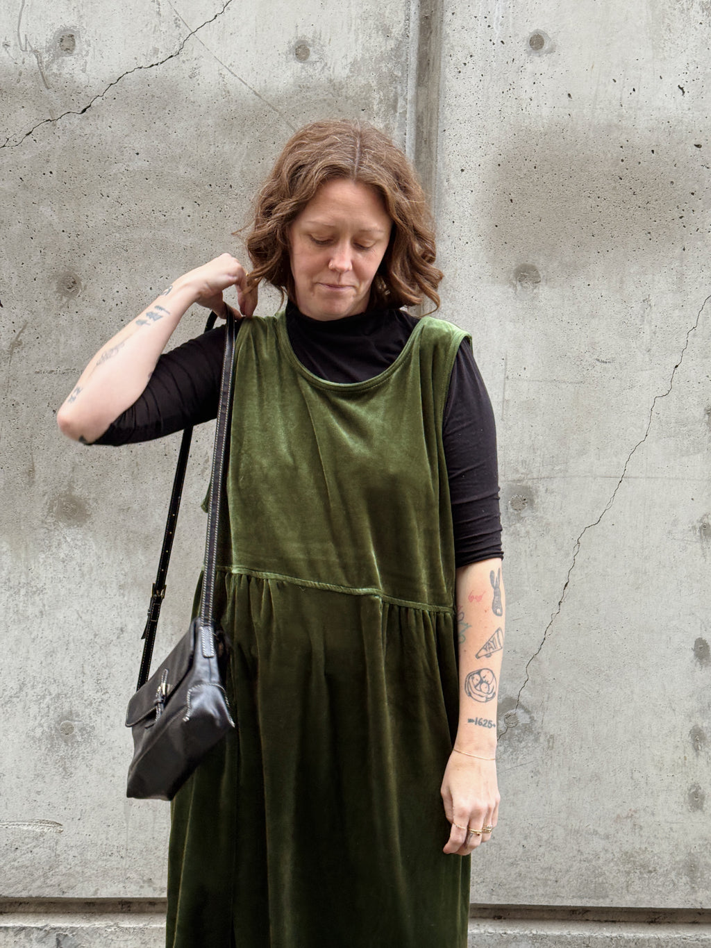 Green Velvet Tank Dress