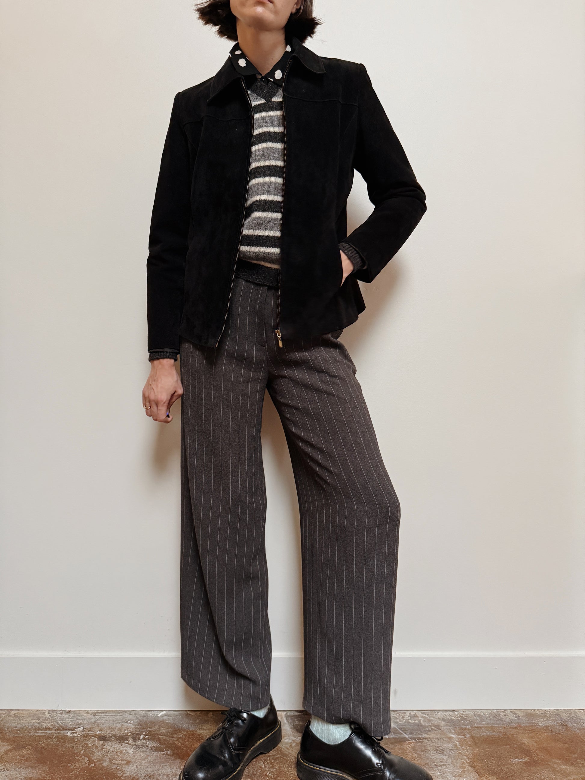 Black Suede Zip Jacket