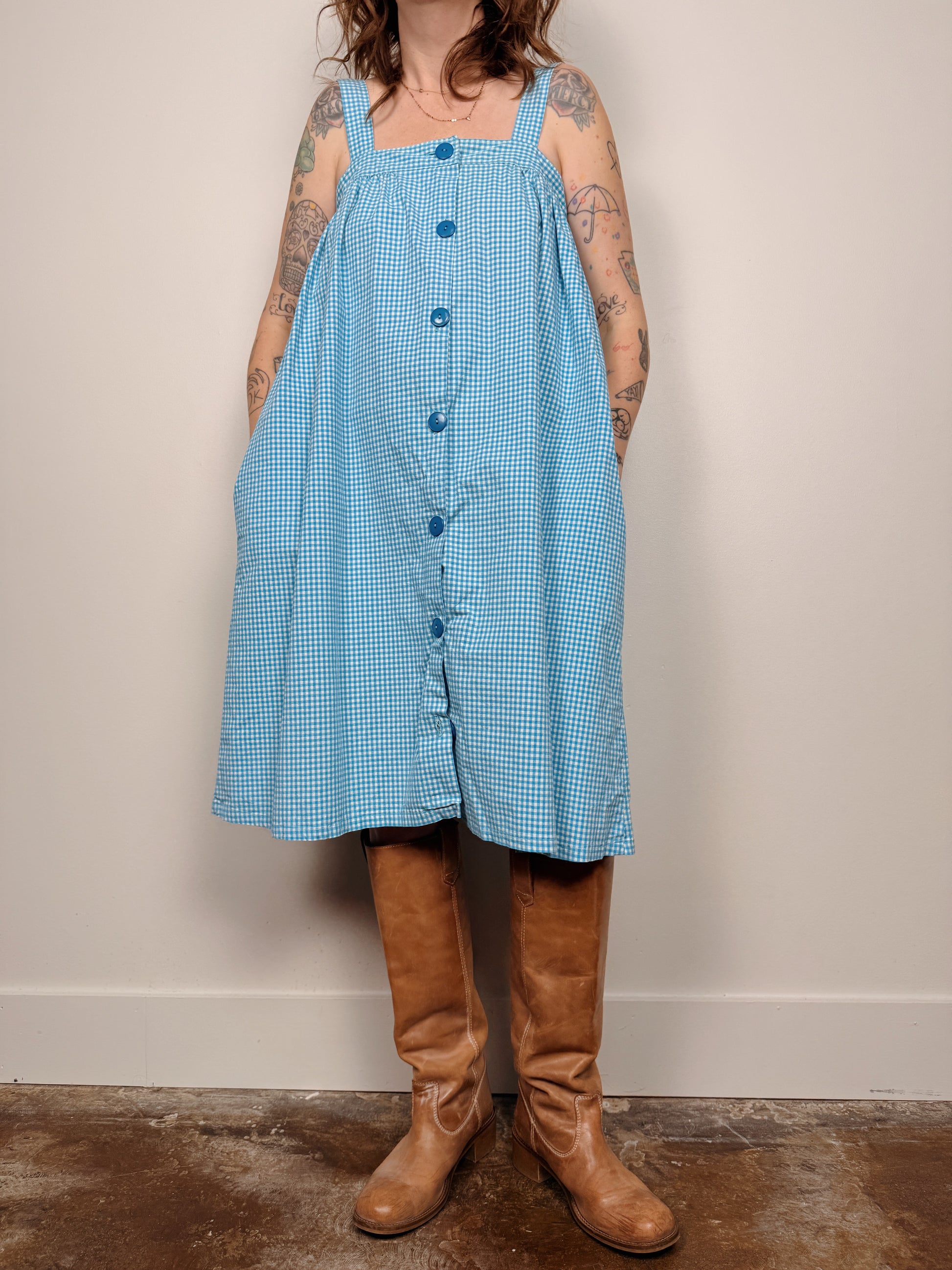 Gingham Buttonfront Midi