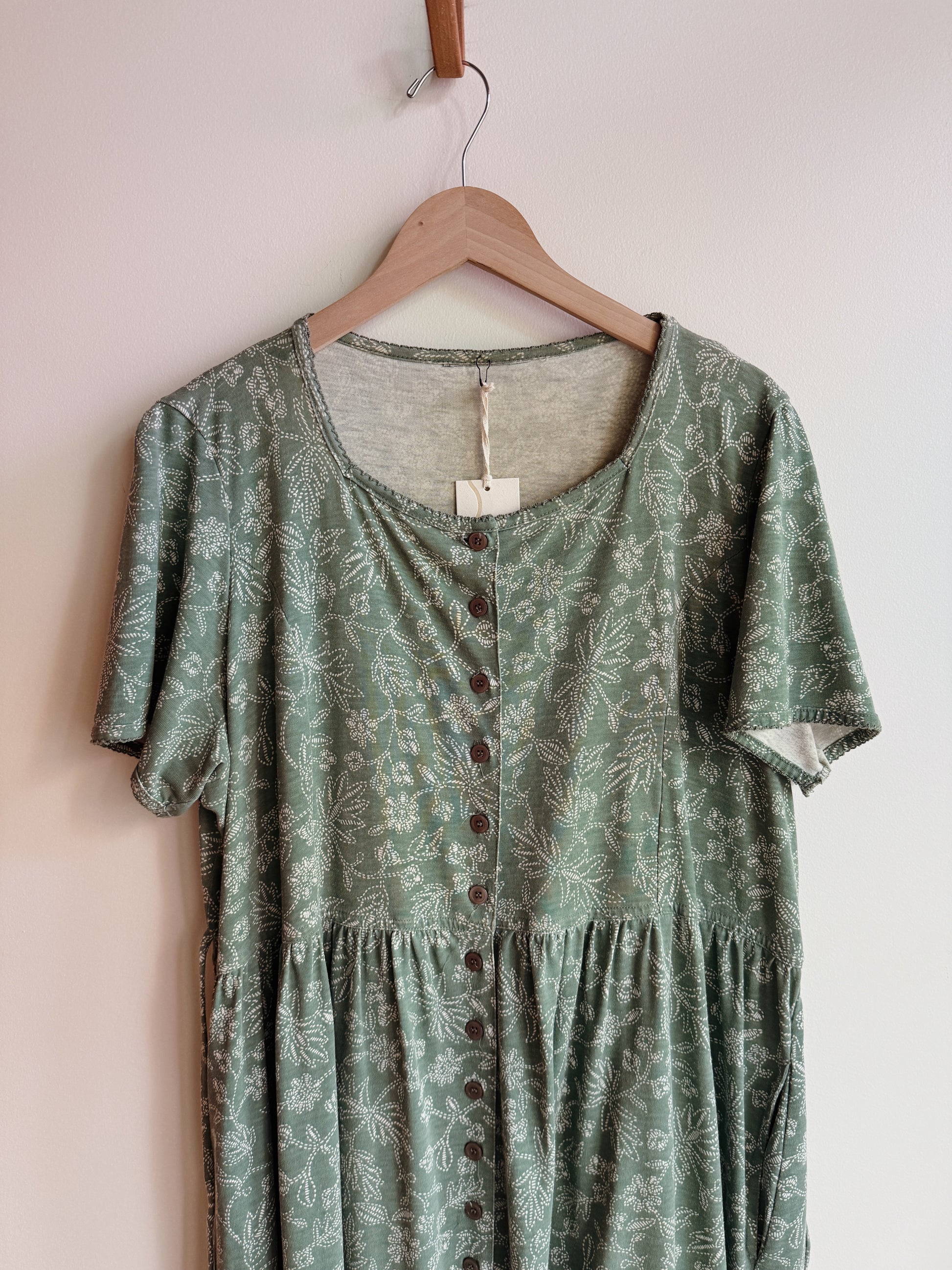 Green Floral Cotton Babydoll