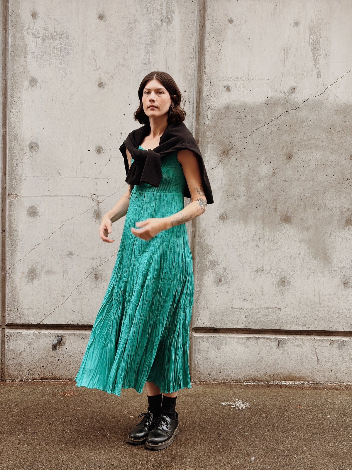 Crinkle Teal Maxi