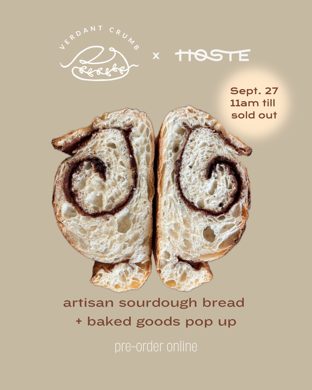 Verdant Crumb Pop Up - 9/27