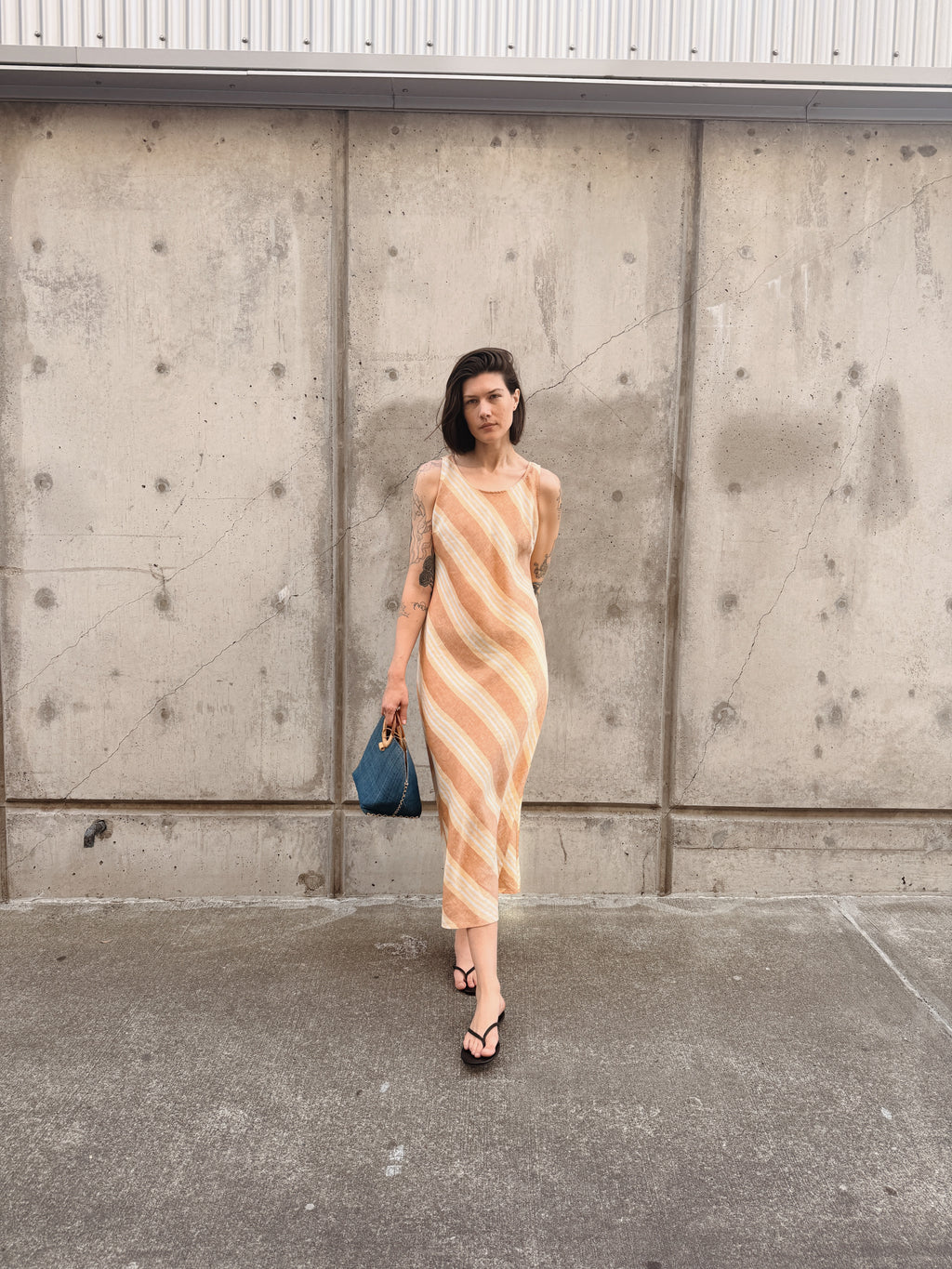Linen Bias Cut Dress