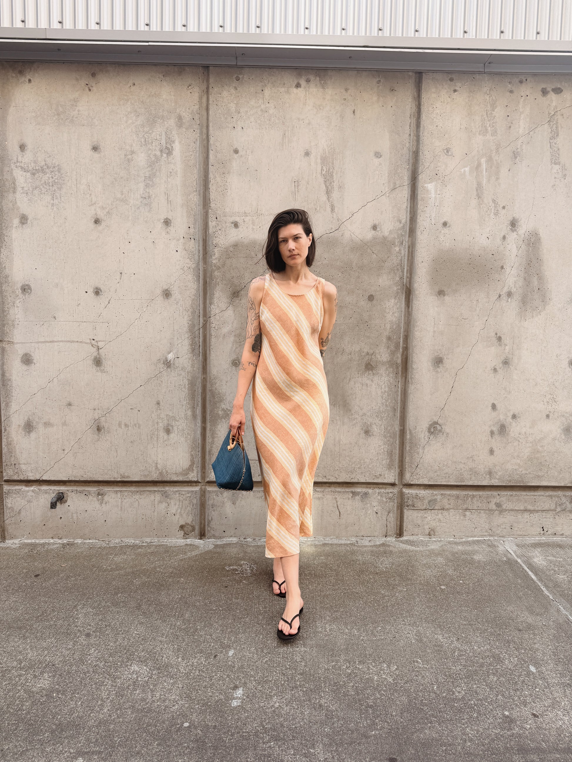 Linen Bias Cut Dress