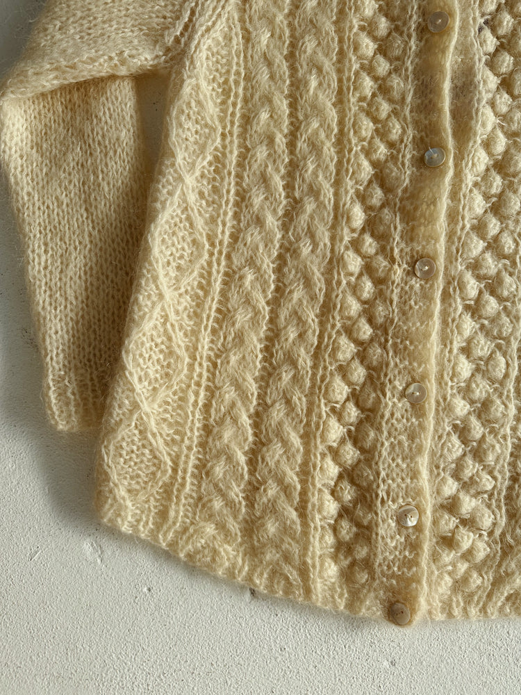 Italian 60's Wool Mohair Blend Knit Cardigan