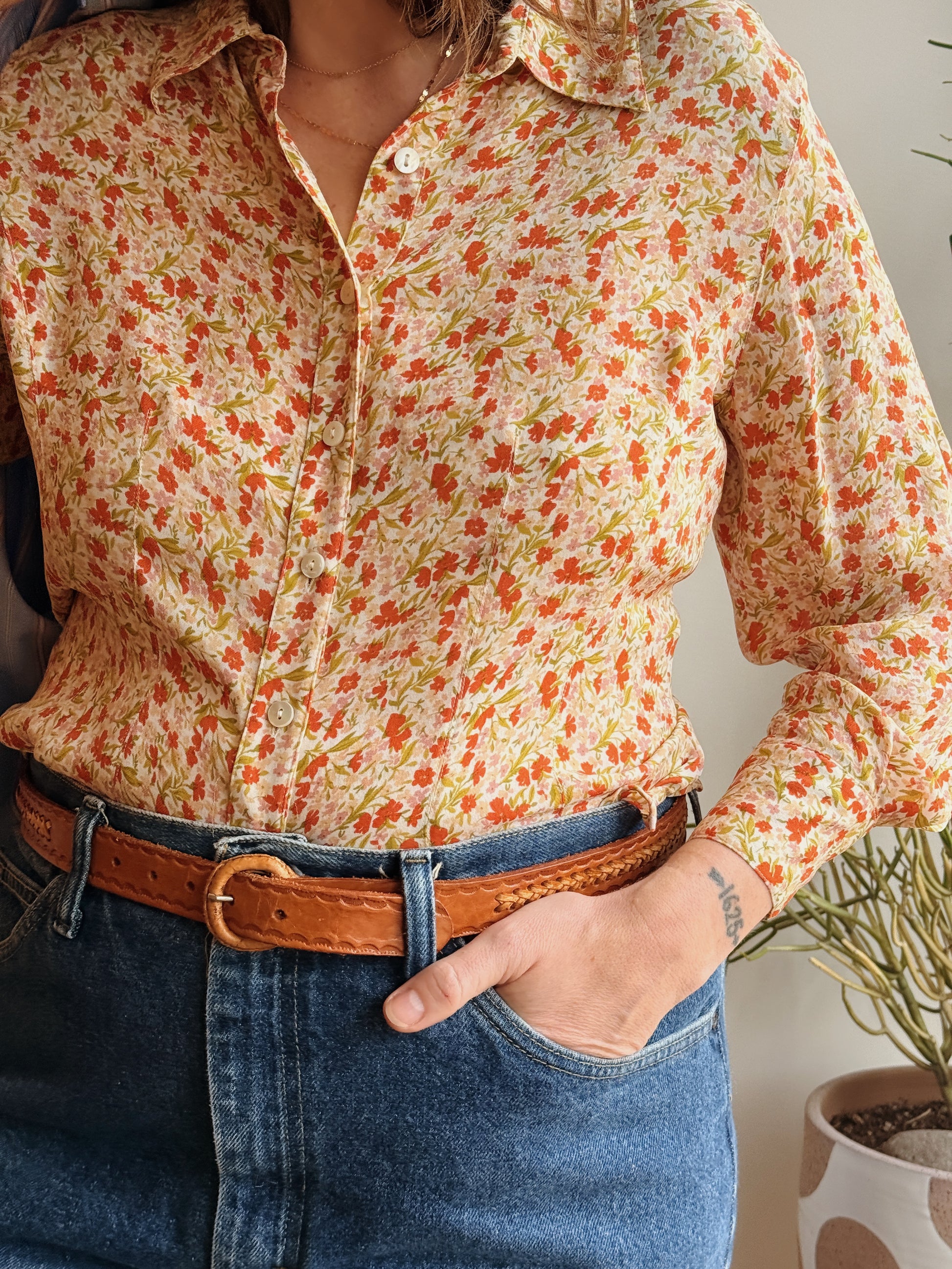 Ditsy Floral Silk Blouse