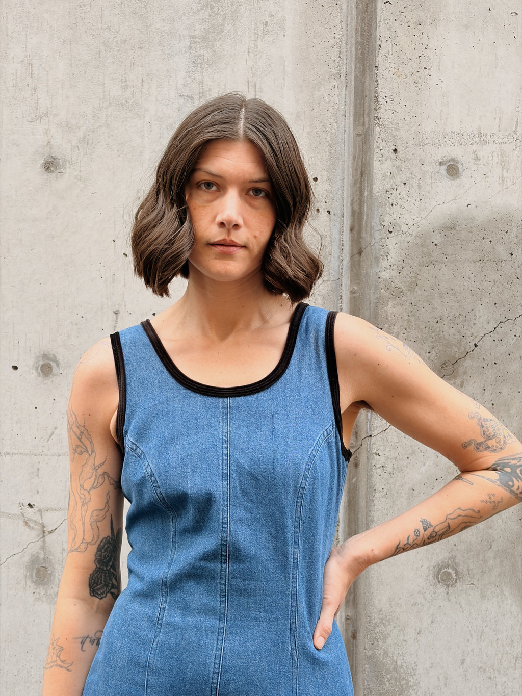 Velvet + Denim Dress