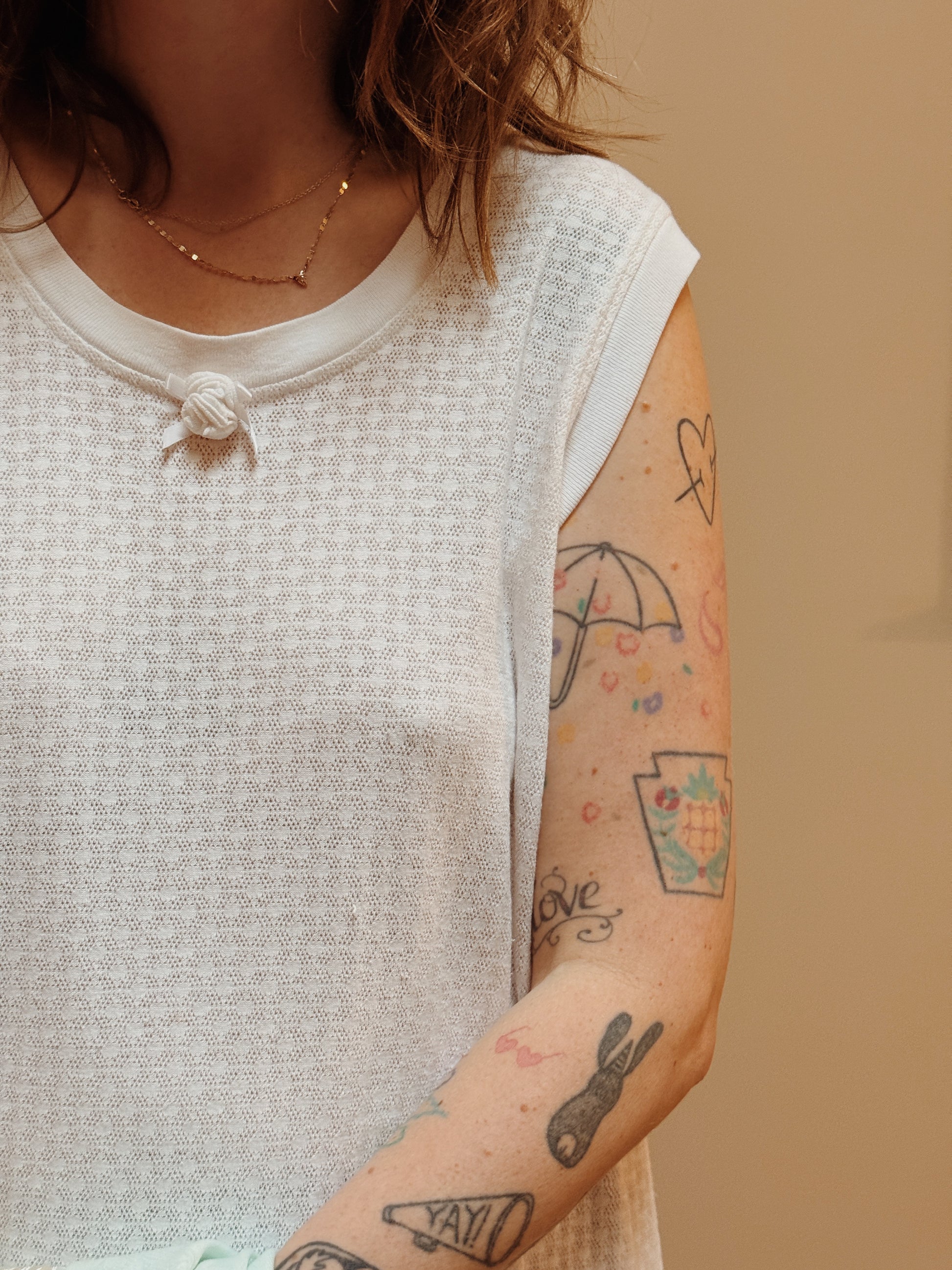 Cotton Mesh Nightgown