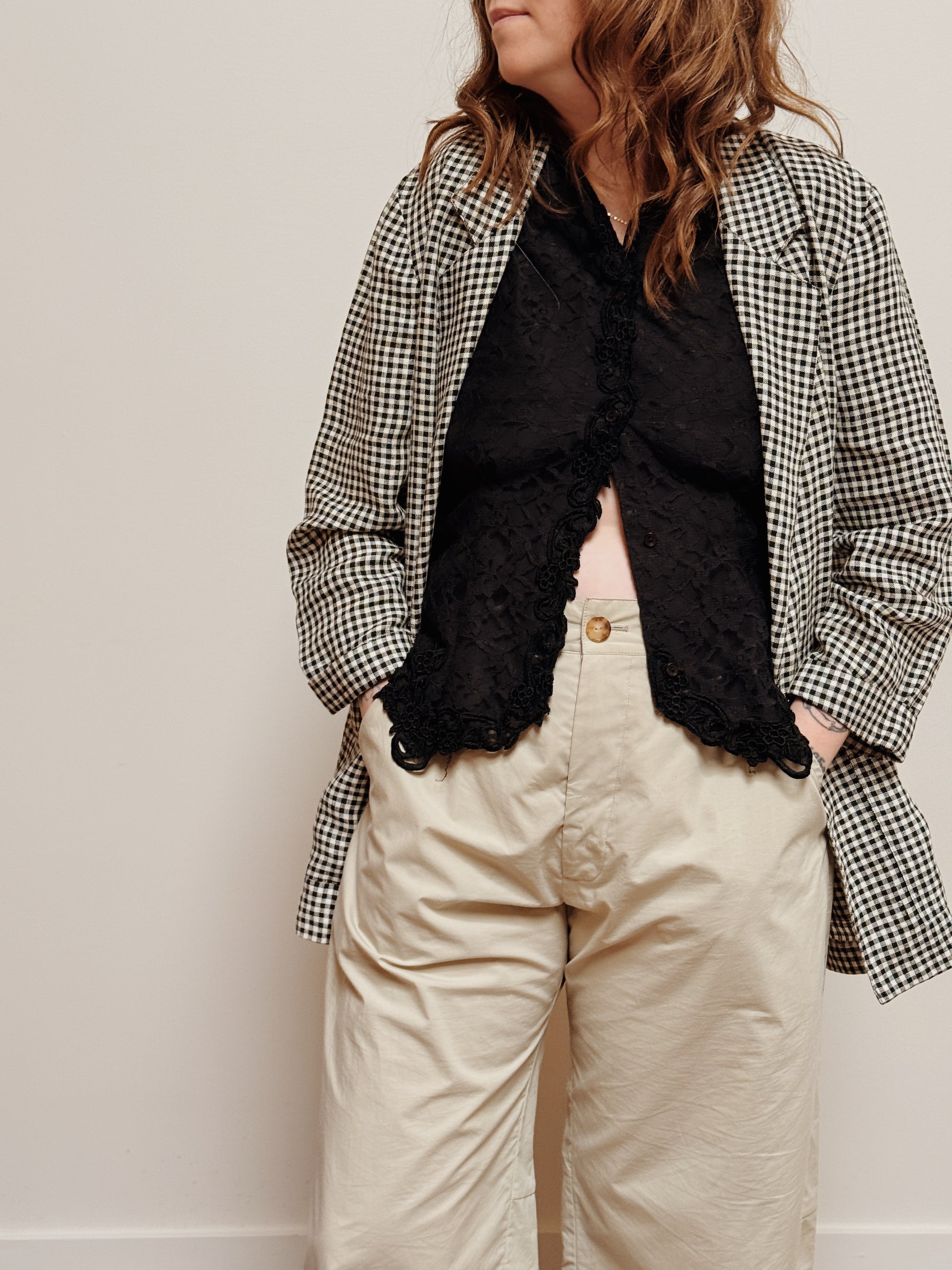 Black Gingham Blazer