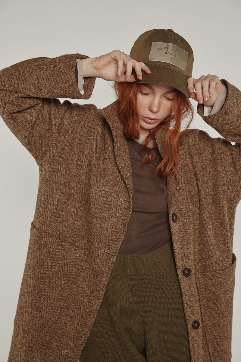 Wool High Neck Maxi Coat