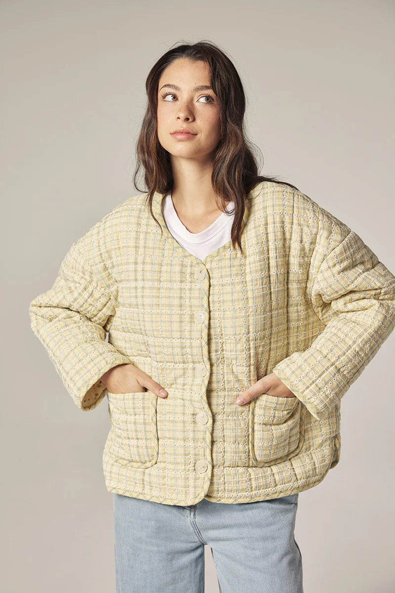 Eyelet Reversible Quilted Jacket