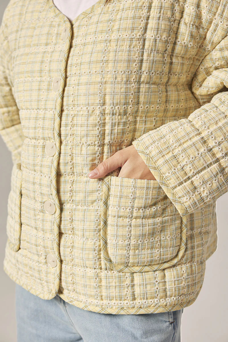 Eyelet Reversible Quilted Jacket