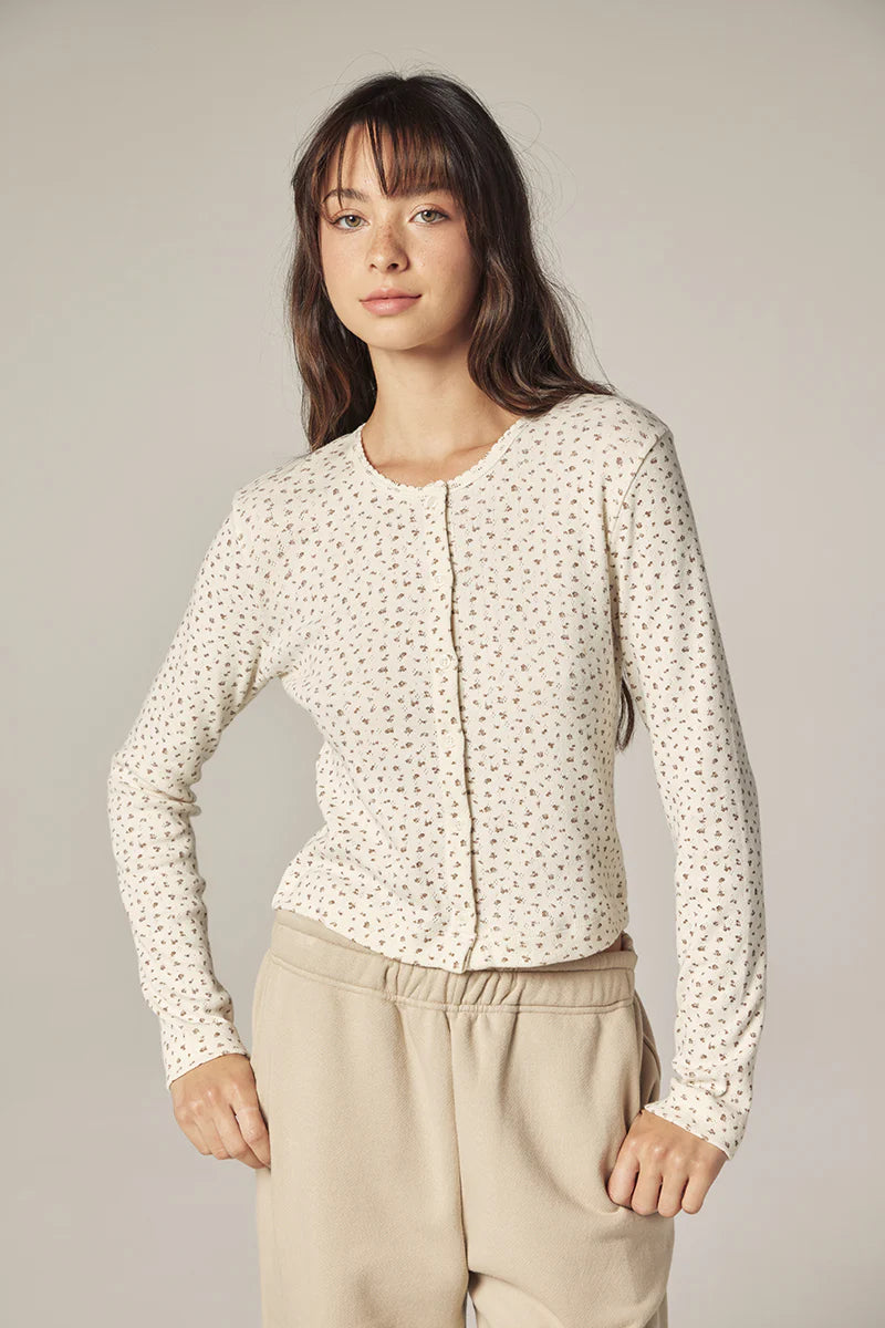 Pointelle Floral Cardi