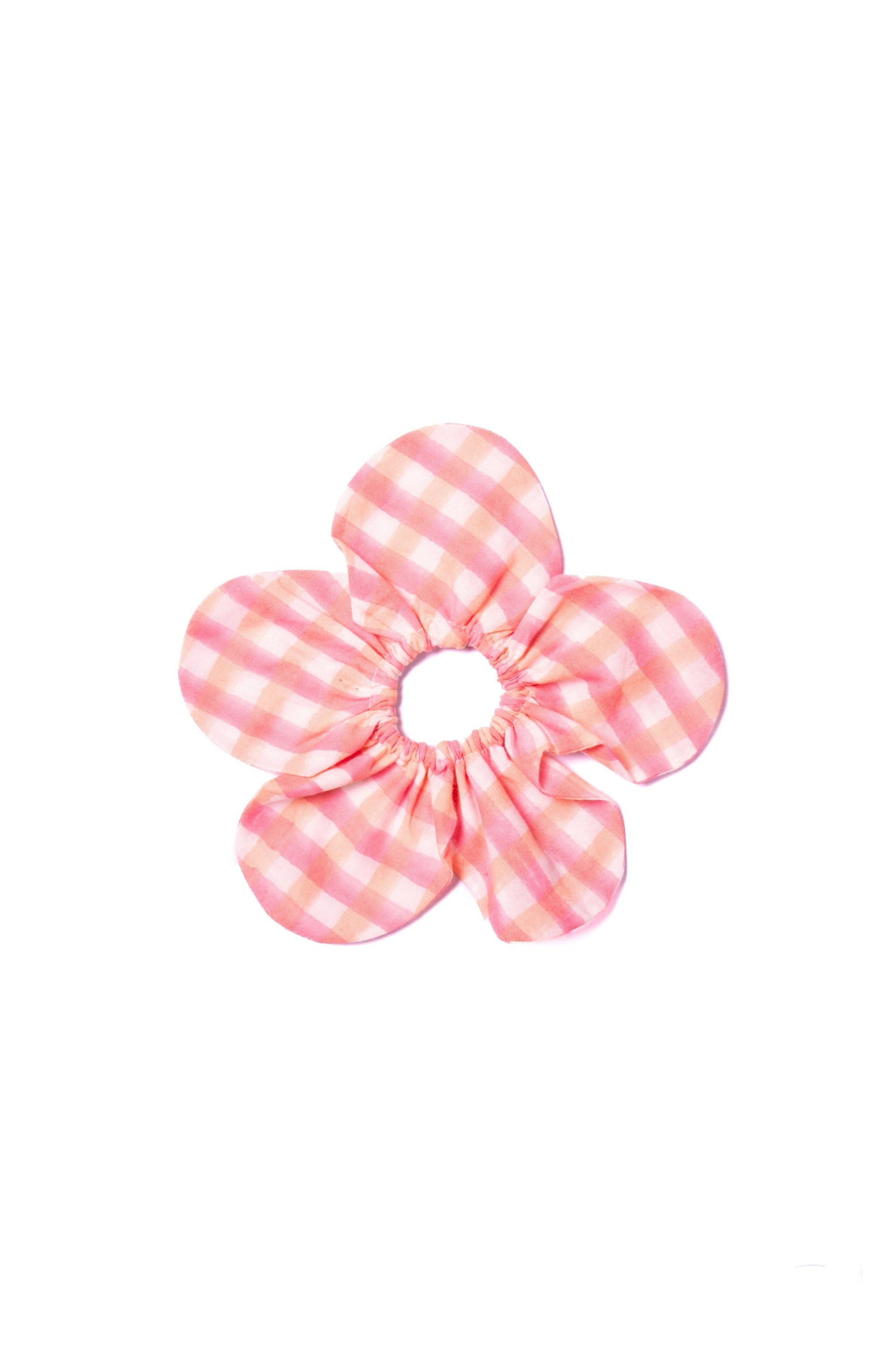 Jaipur Block Print Flower Scrunchie Set in Pink