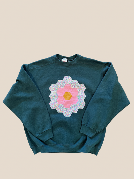 Vintage Quilt-Patch Sweatshirt