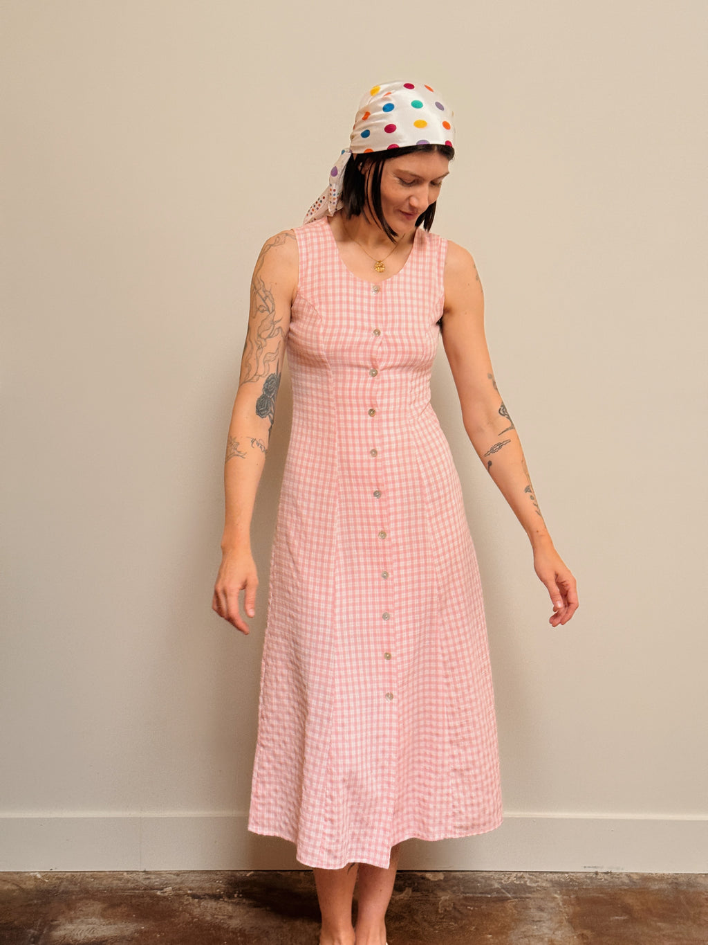 Pink Gingham Maxi