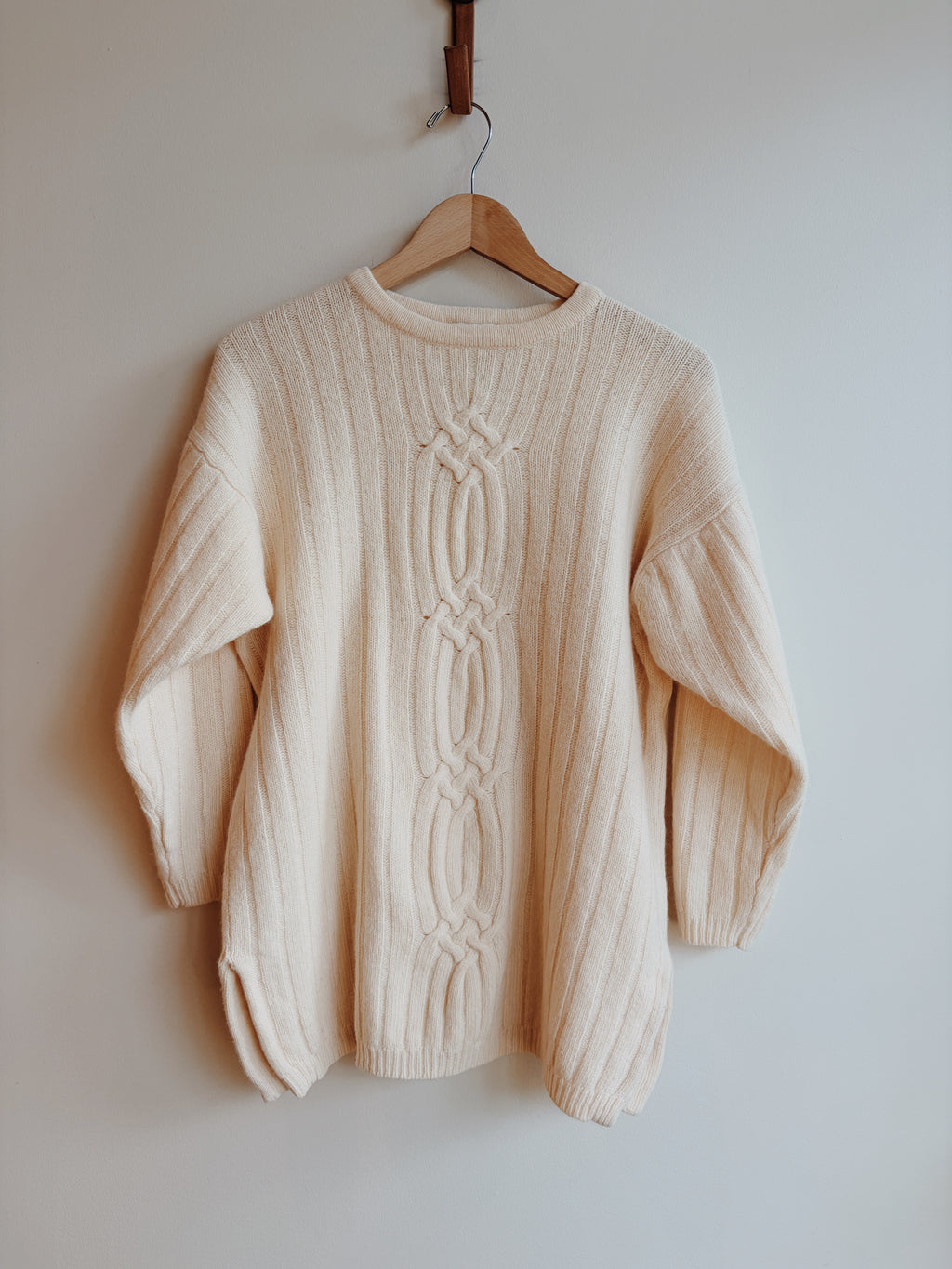 Cream Cableknit Angora Sweater