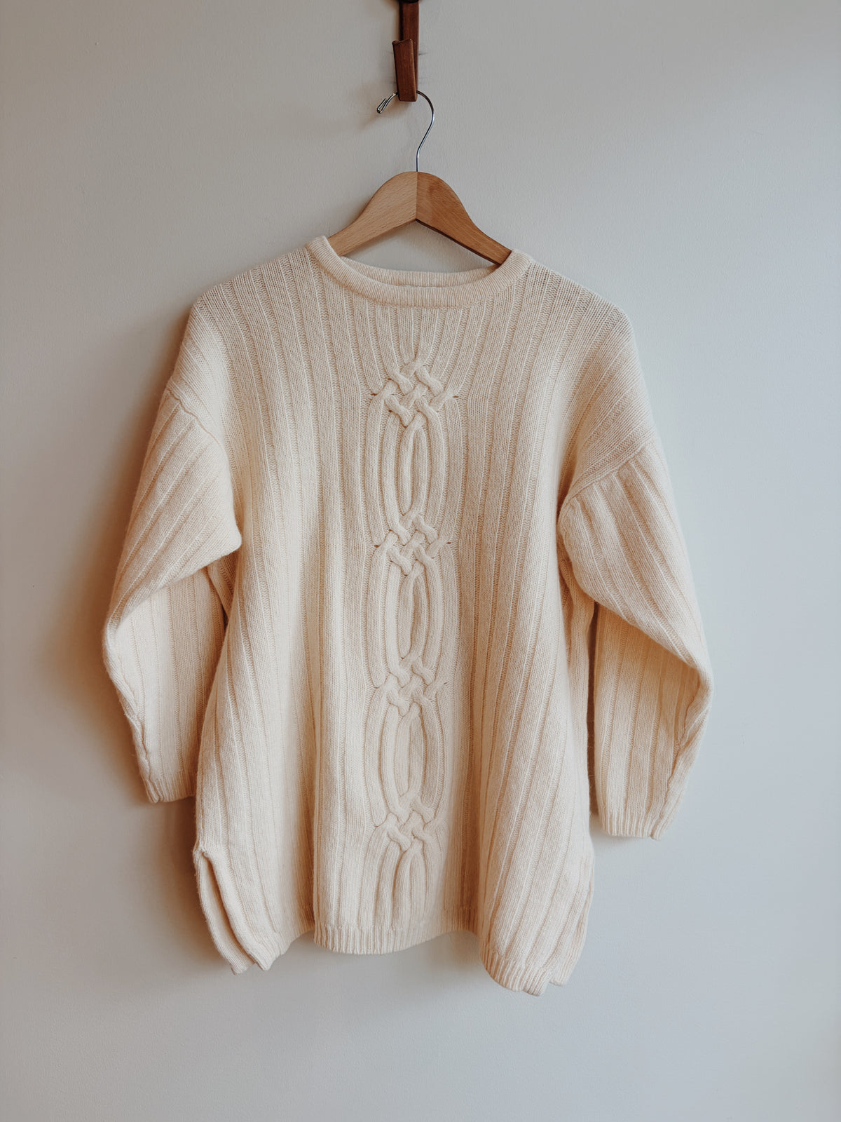 Cream Cableknit Angora Sweater