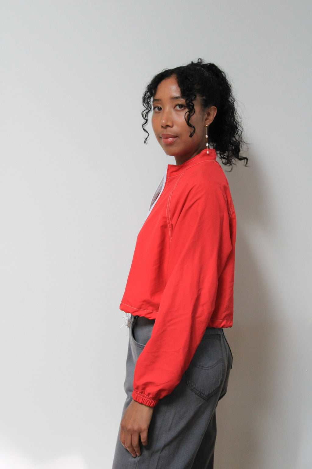 Cherry Cropped Wind Breaker