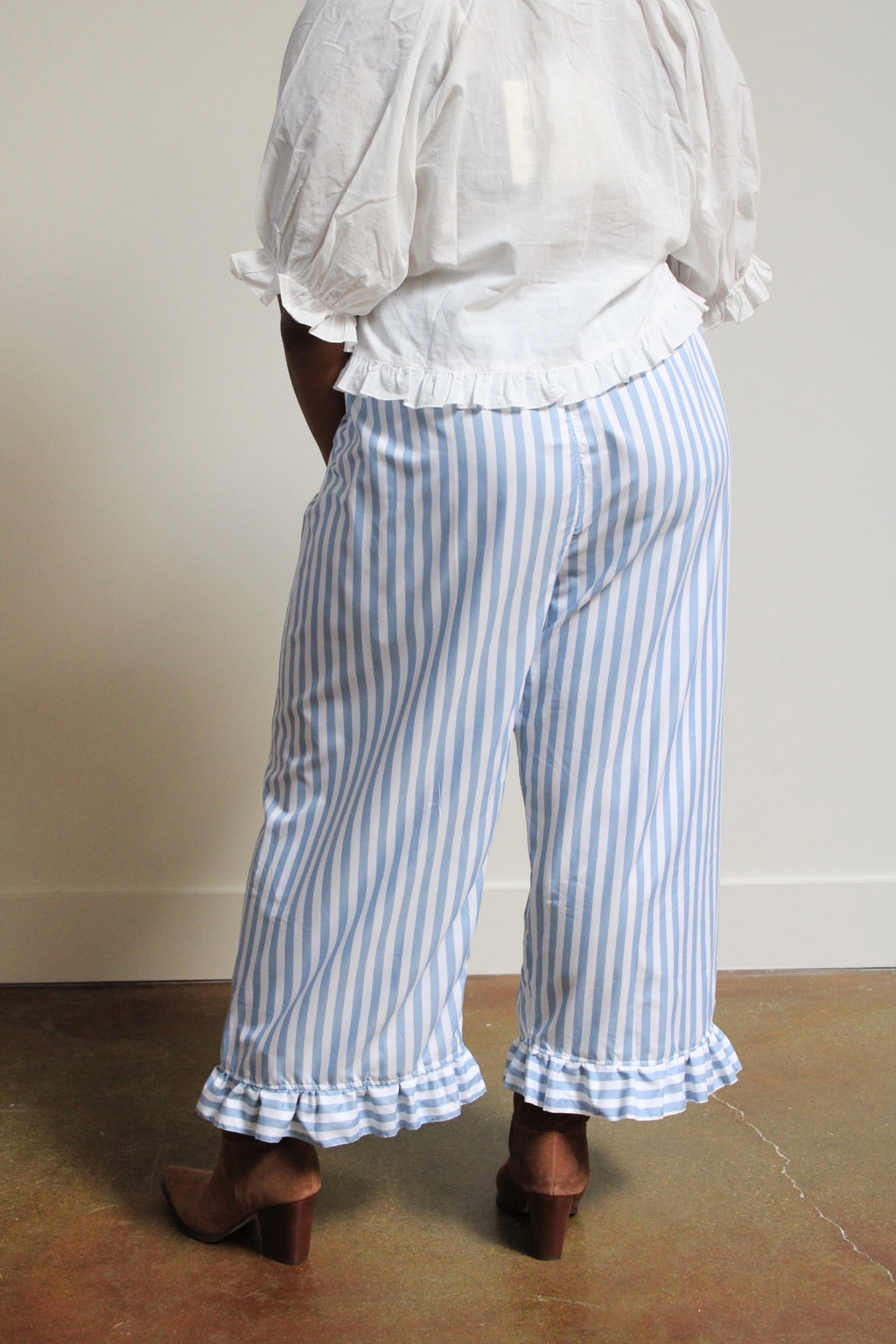 Archive Craft Ruffle Pant - Blue Stripe
