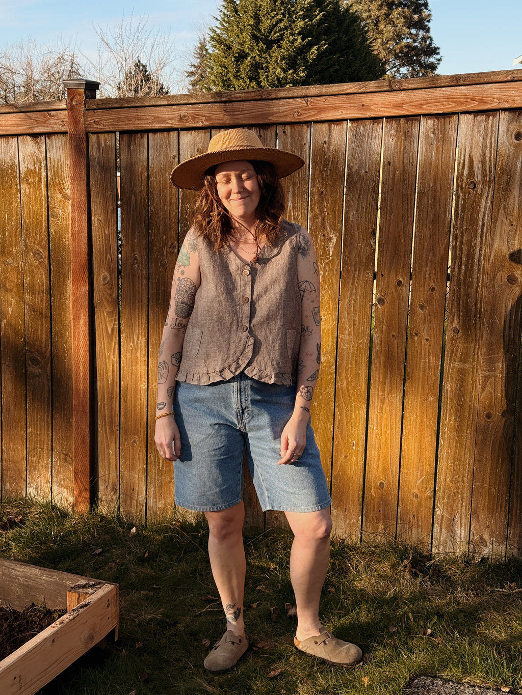 Handmade Stripe Ruffle Vest