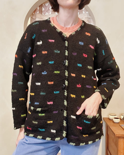 Black Confetti Cardi