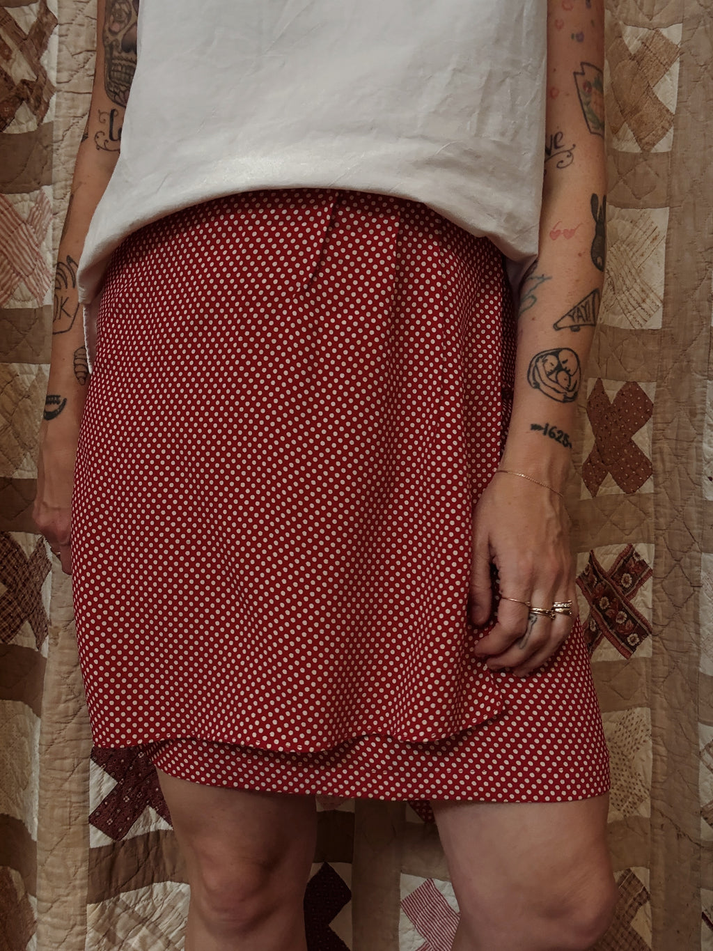 Red Polka Dot Faux Wrap