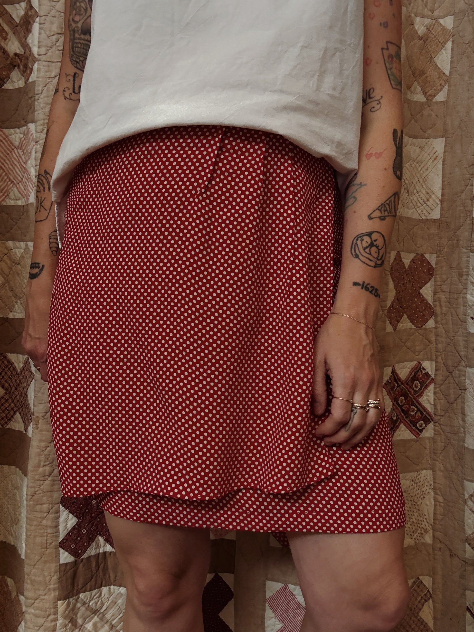 Red Polka Dot Faux Wrap