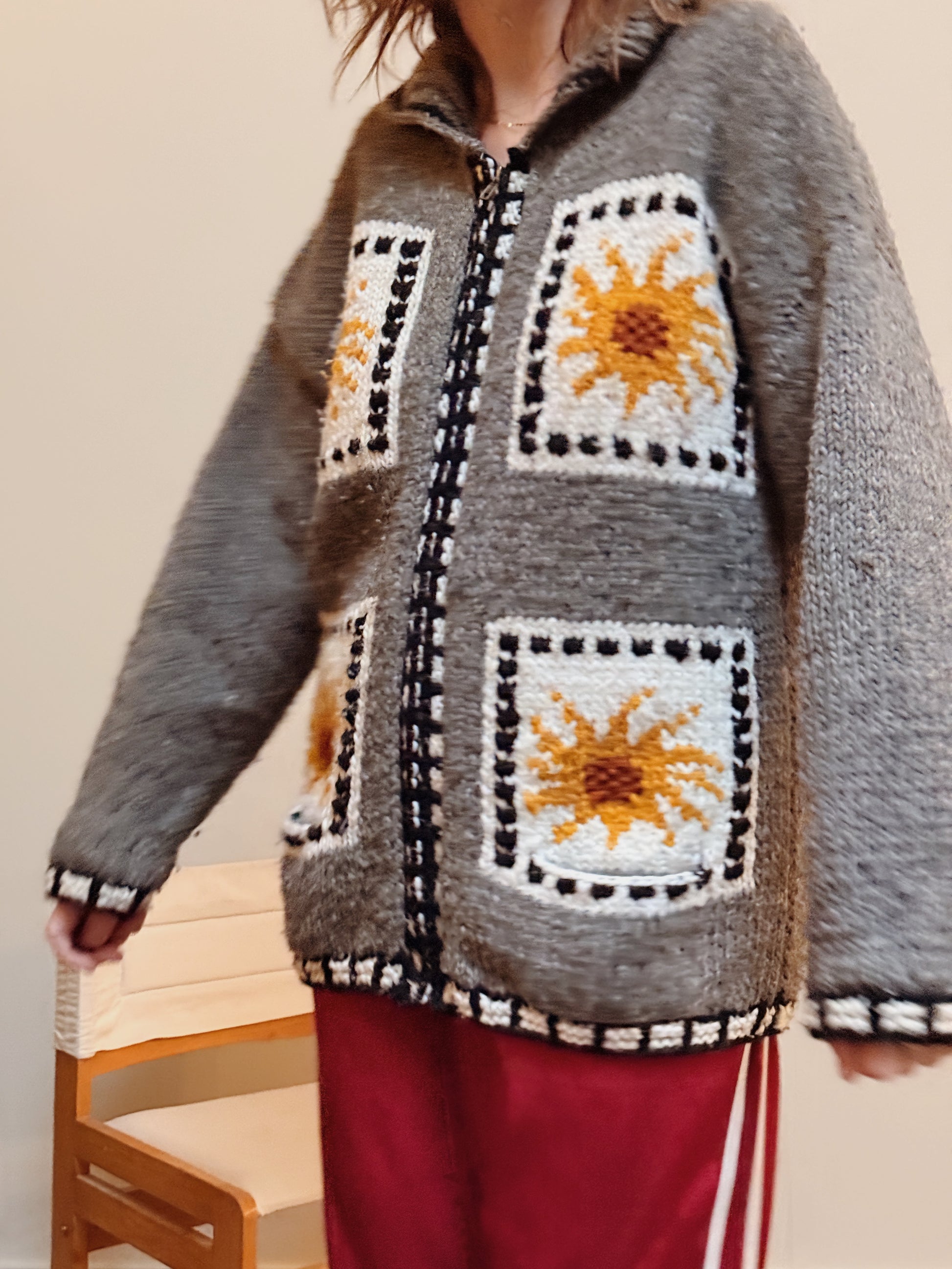 Sunflower Wool Zip Cardigan