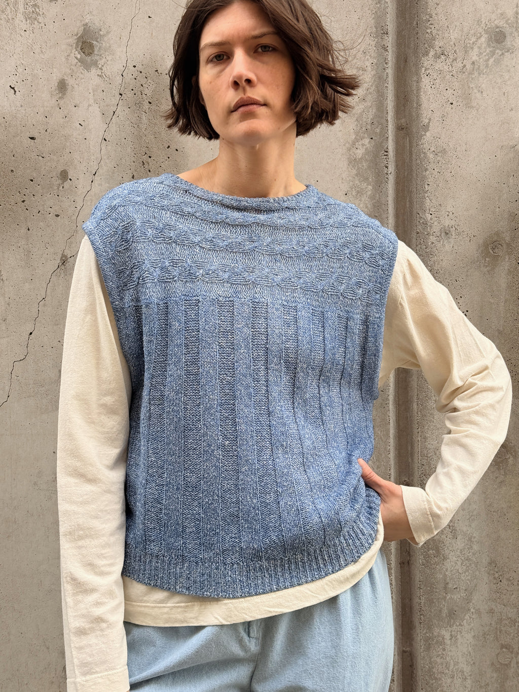 Silk Pullover Sweater Vest