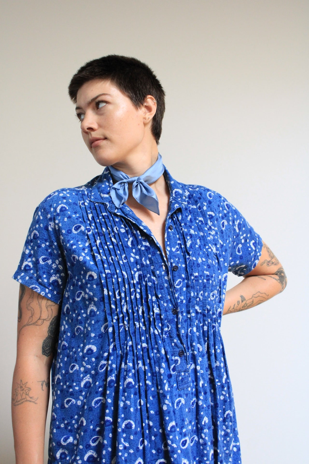 short sleeve indian dresses Moomaya Printed Short Sleeve Front Slit Tunic Dresses For Women Indian Clothing