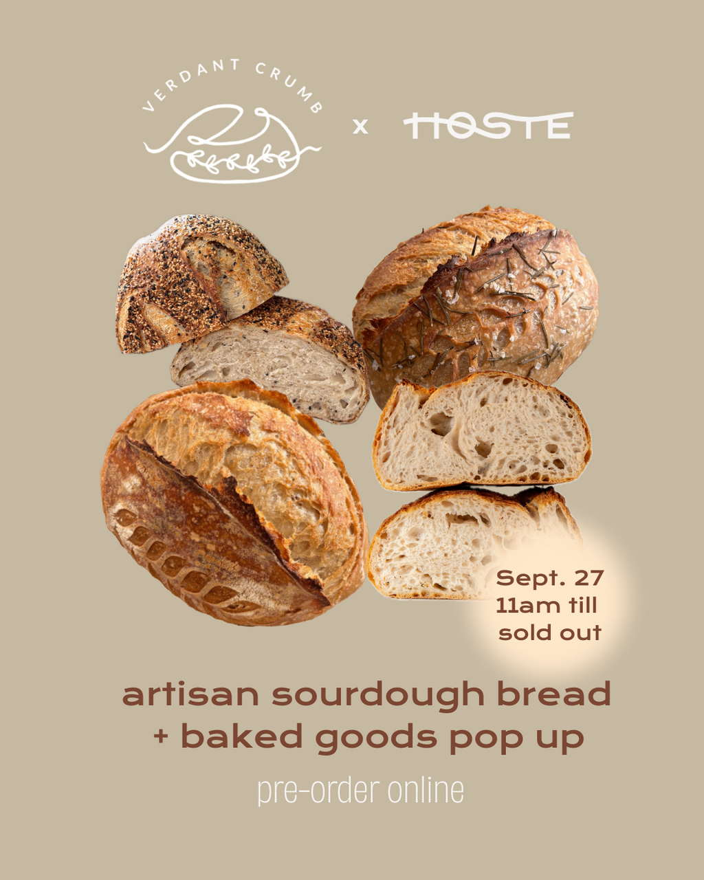 Verdant Crumb Pop Up - 9/27