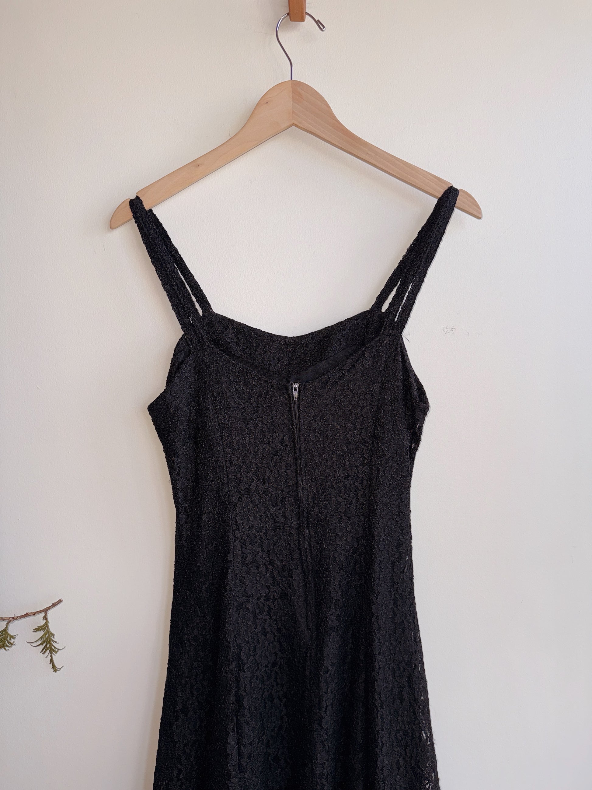 Black Lace Skater Dress